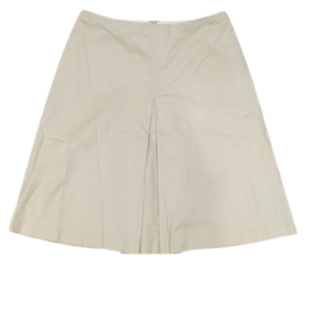 Holt Renfrew cream pleaded skirt